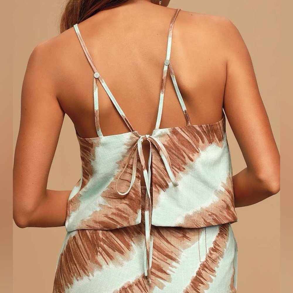 Anthropologie SET Camille Tie-Dye High-Waisted Culottes + Tie-Back Crop Top | M - Picture 12 of 16